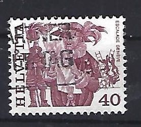 Tutti i francobolli: 1977 - Volksbräuche - Escalade, Genf – Usato da Schaffhausen venduto da poststamp