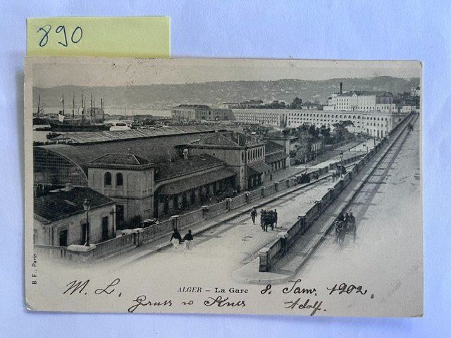 Cartes postales: alte Ansichtskarte Alger Bahnhof, 1902 – D'occasion à Niederwil AG par dahu75