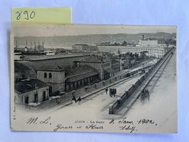 alte Ansichtskarte Alger Bahnhof, 1902