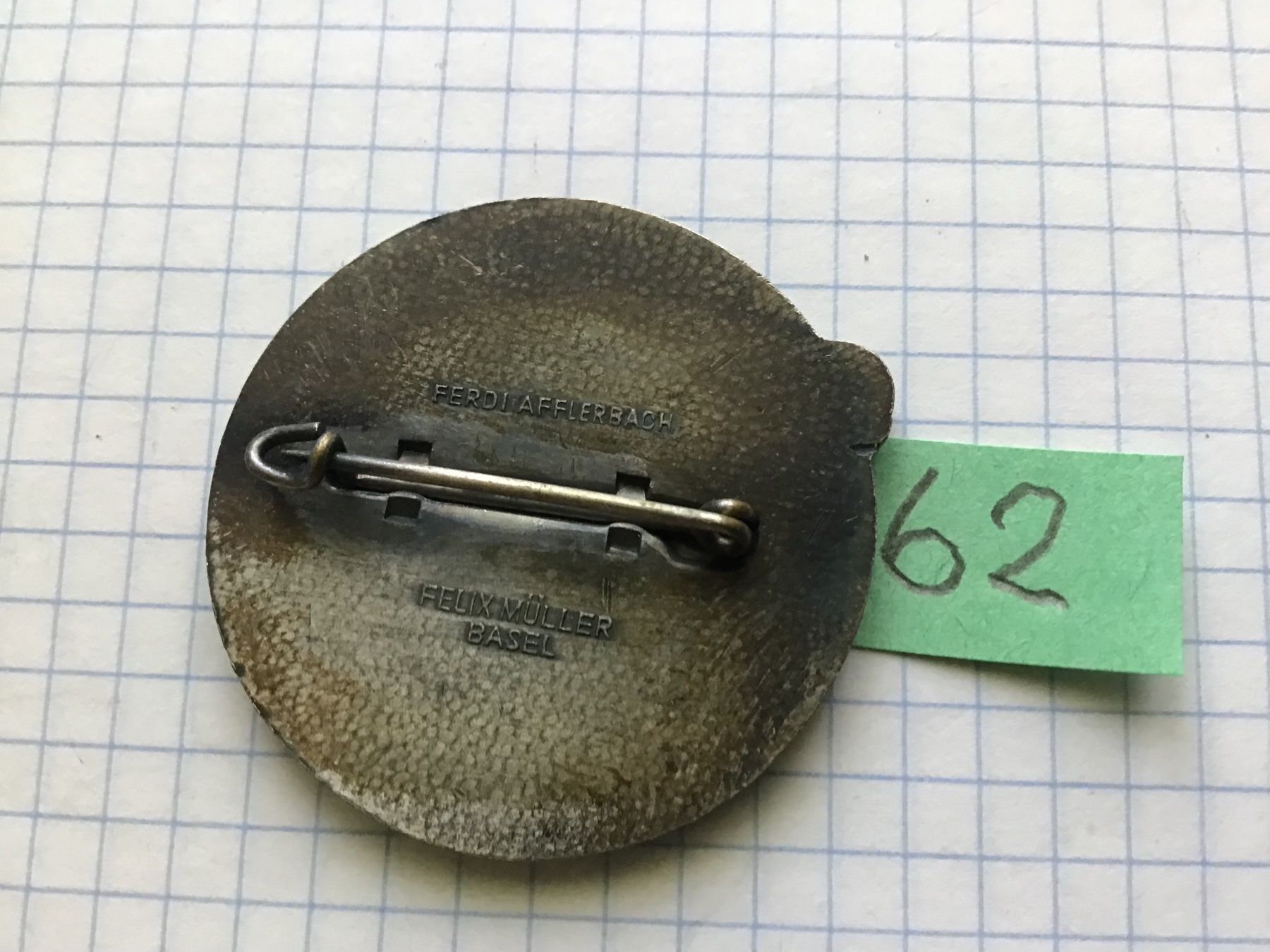 Basler Placchette & Badge: Baslerfasnachtsplaketten Silber 1962 – Usato da Arlesheim venduto da printz01 1