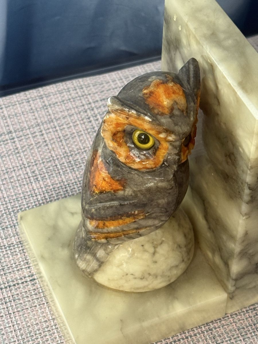 Altro in Decorazioni & Accessori: Paar Alabaster Buchstützen Eulen Vintage – Usato da Grenchen venduto da swiss.antiques 4