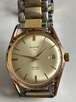 Montre Pilote S.A. Vintage, 15 rubis, antichoc, or/argent