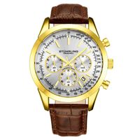 🇺🇸 Herrenuhr Stührling New York Chronograph Gold Braun NEU