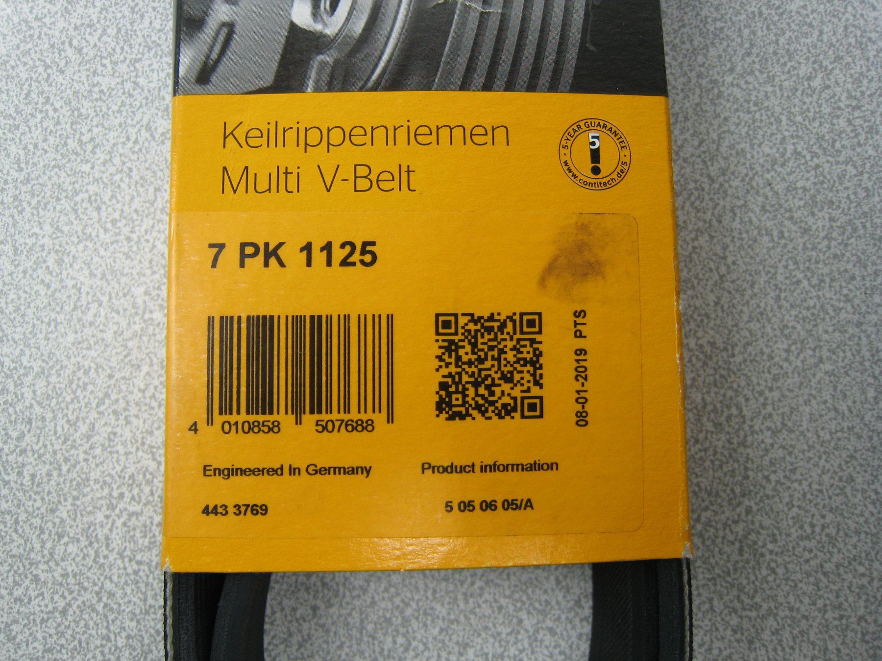 Tutti pezzi di ricambio auto: ***** Continental Riemen 7PK1125 – Nuovo e nell'imballaggio originale da Villaz-St-Pierre venduto da Ubid 1