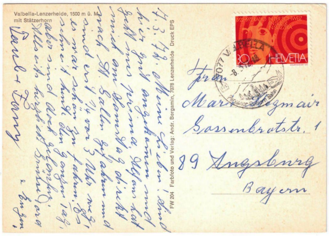 Cartoline postali: Lenzerheide - Skilift – Usato da Binningen venduto da Mountainrider 1
