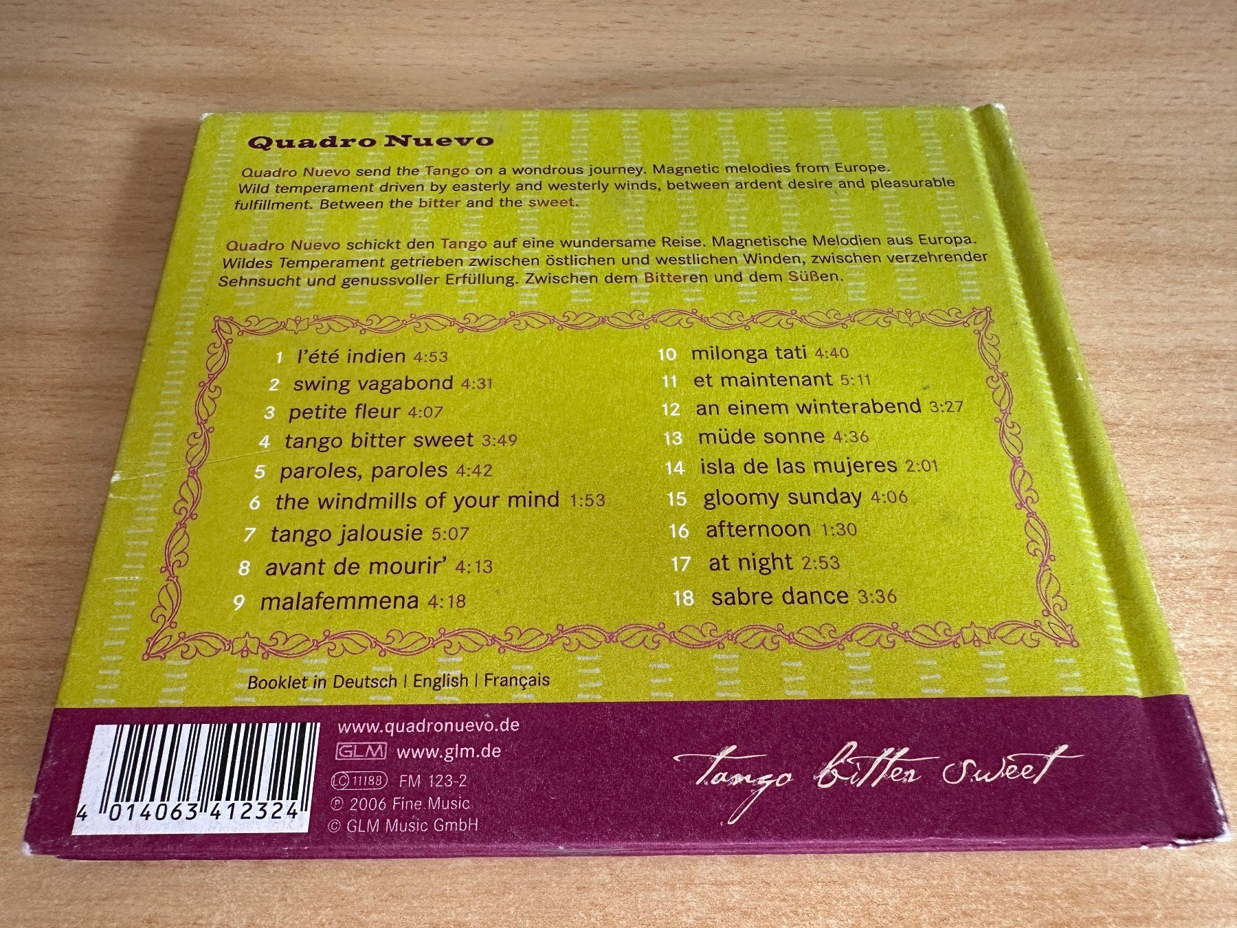 CD: Quadro Nuevo – Tango Bitter Sweet – Usato da Rikon im Tösstal venduto da Alpenmutz 1