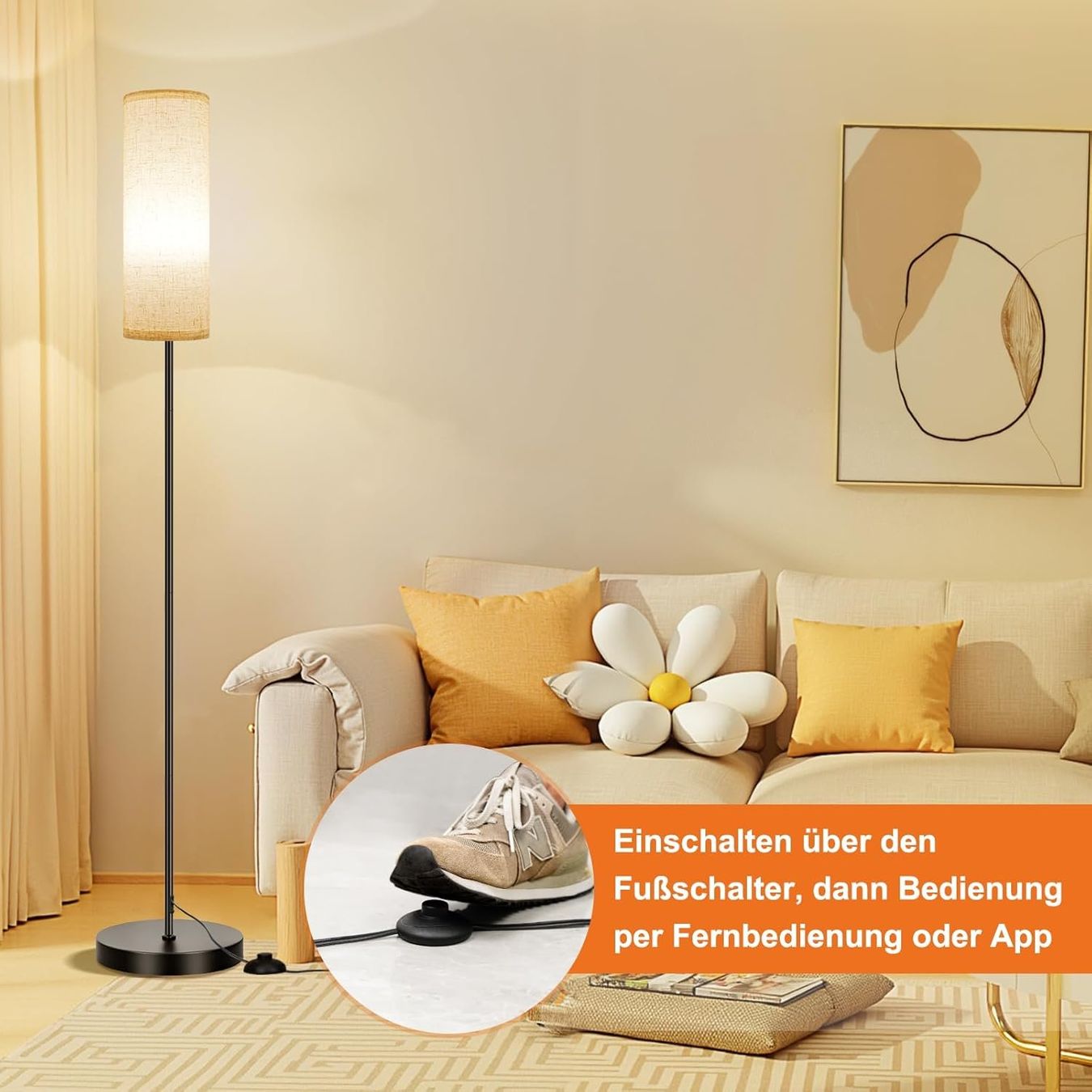 Lampen: Stehlampe RGB Dimmbar Smart mit Fernbedienung Schwarz – Neu und originalverpackt aus Hallau von Sale50OFF 1