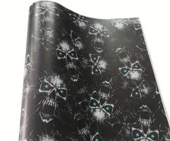 Selbstklebende Folie Totenkopf grün 50x150cm  1, 1/2 Rollen