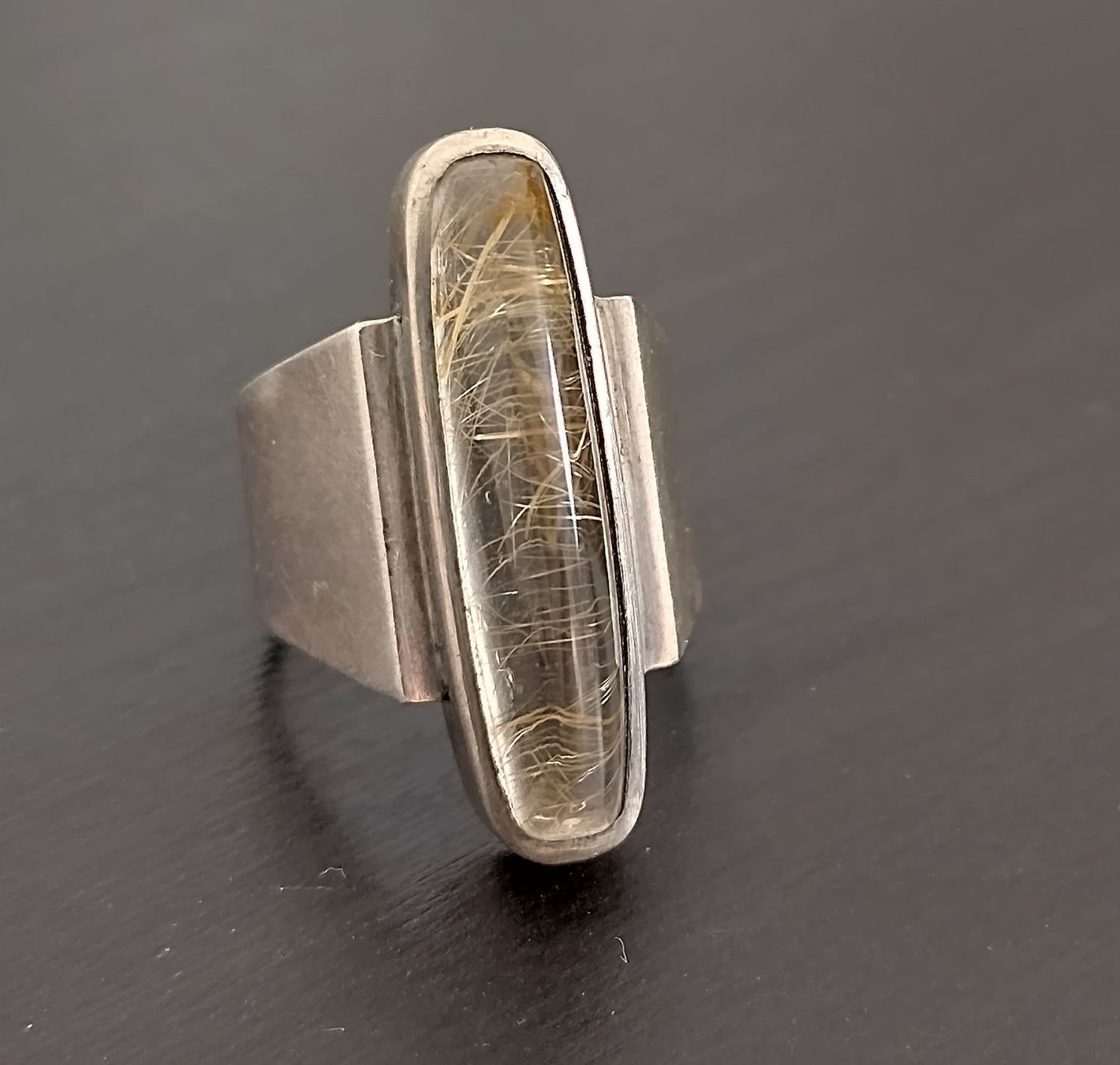 Anelli: RUTILQUARZ "ENGELSHAAR" RING  800 925 SILBER – Usato da Romanshorn venduto da Glitzer-Paradies 1
