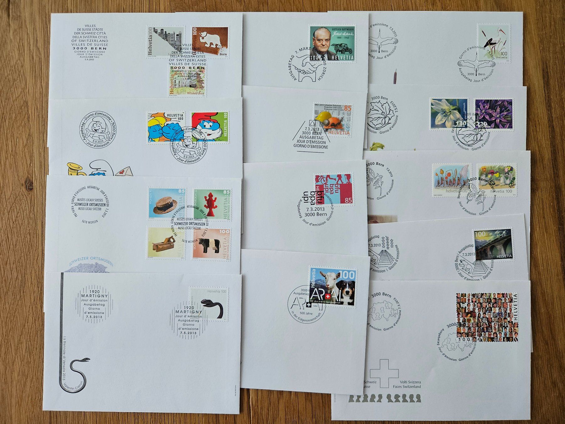 Tutti i francobolli: 13 FDC 2013 ab nur 8.-- – Nuovo (secondo la descrizione) da Buttikon SZ venduto da Marcelr
