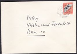 Bahnstempel rund: Yverdon Bagages 28.I.1951 auf Brief