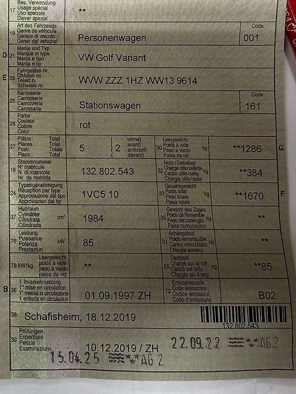 Autos: VW Golf 3 Variant  – D'occasion à Herzogenbuchsee par Mirco-21 4