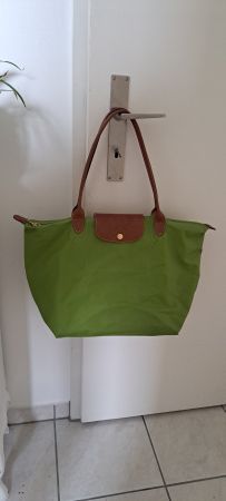 Handtasche Longchamp Le Pliage grün gebraucht Zustand