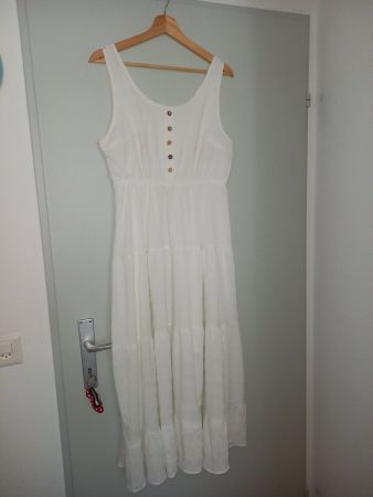 Sommerkleid weiss mit Knöpfen Grösse L