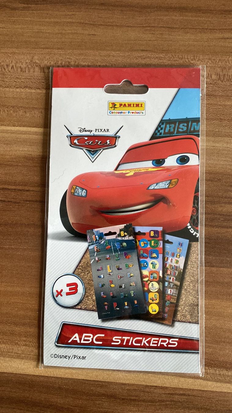 Sticker: Panini 3 x Cars ABC Stickers – Nuovo e nell'imballaggio originale da Wagenhausen venduto da FrauLang