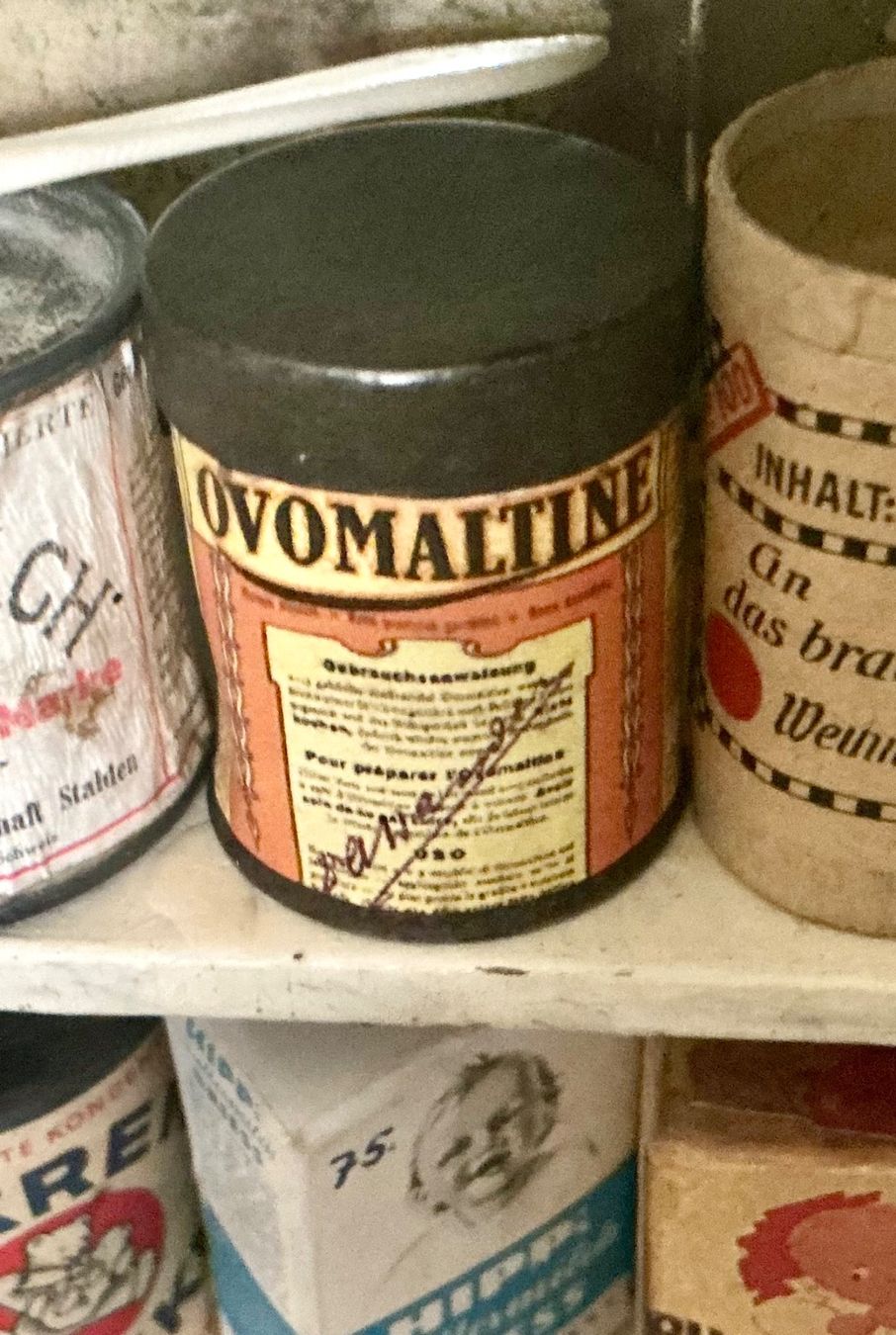 Tutte le decorazioni: URALTES KLEINES OVOMALTINE BLECHBÜCHSLI – Usato da Zell LU venduto da Silvermemory 5