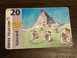 PTT-Taxcard Telefonkabinen / Berge Comic