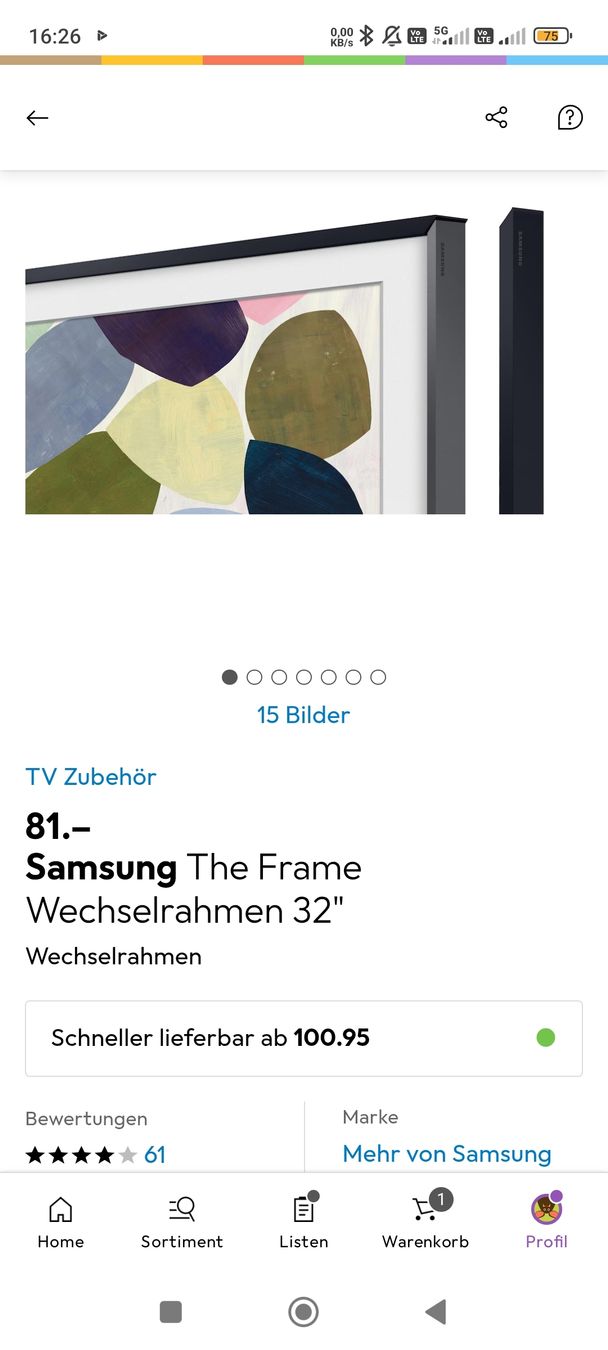 Televisori: Samsung The Frame Wechselrahmen 32" schwarz – Nuovo e nell'imballaggio originale da ostermundigen venduto da ks1haeni 4
