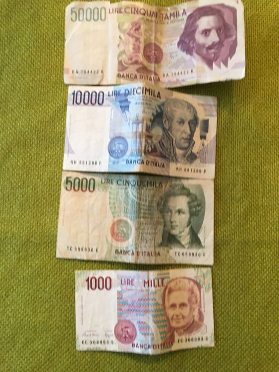 Italienische Lire Banknoten Set, verschiedene Werte (Gebraucht) in Binz ...