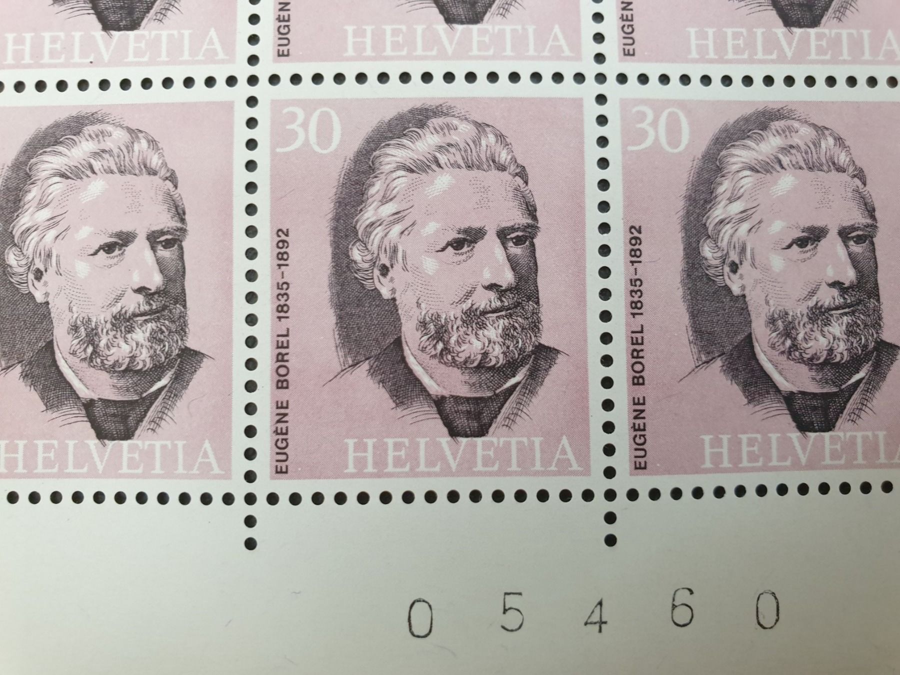 Alle Briefmarken: Eugene Borel 1835 - 1892 Briefmarkenbogen postfrisch – Neu (gemäss Beschreibung) aus Frauenfeld von Kasico 1