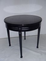 runder schwarzer Art Deco Salontisch