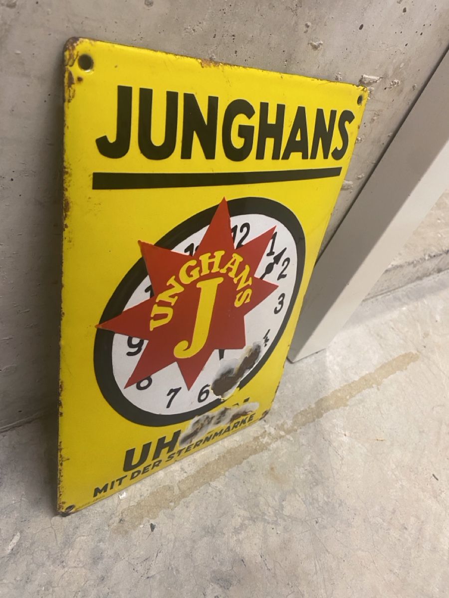 Junghans Insegne: Emailschild Junghans Uhren  – Usato da Tafers venduto da Piscu90 3