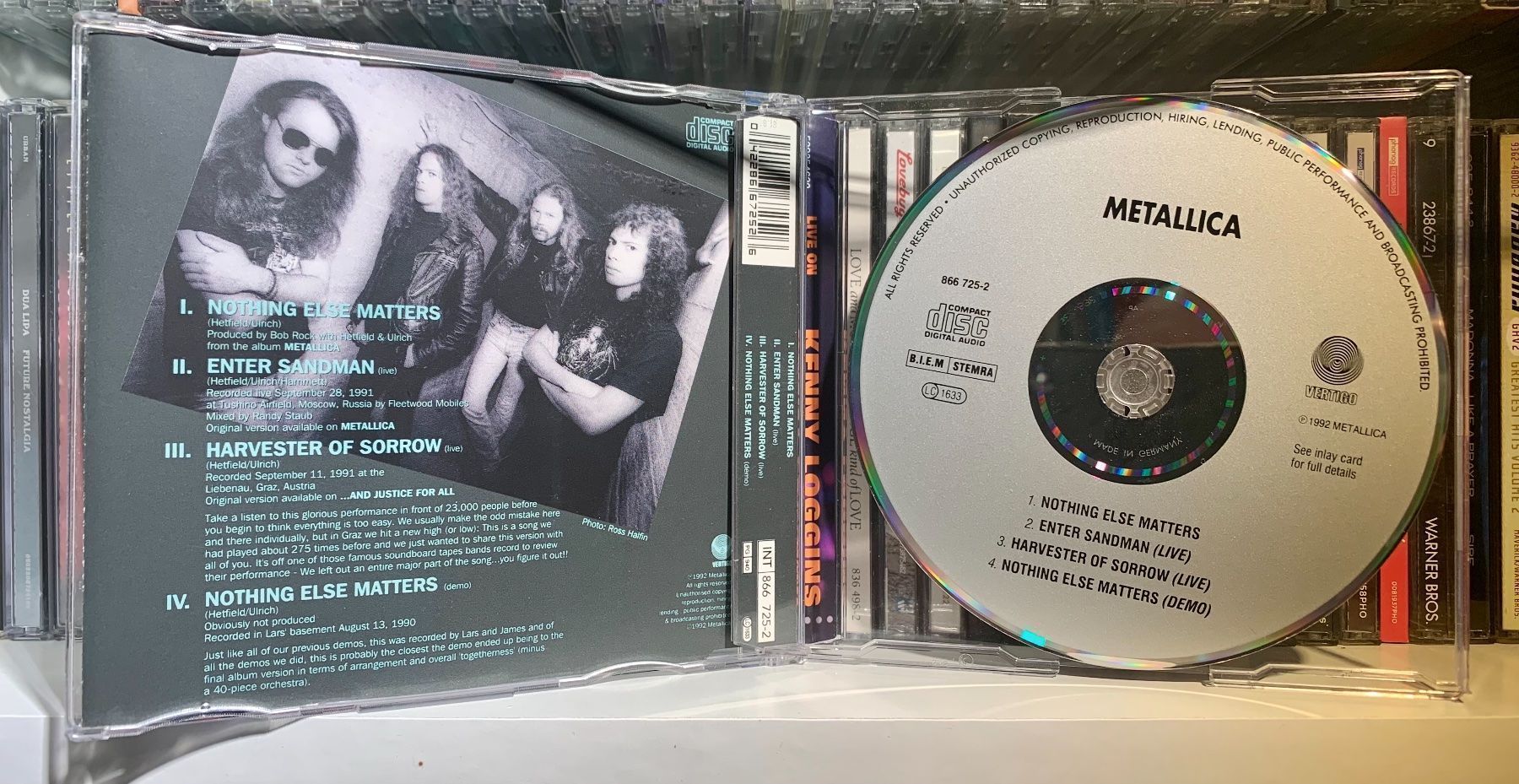 CDs: METALLICA „Nothing Else Matters + 2 LIVE + Demo“ CD-SINGLE – Gebraucht aus Basel von forevermusic 1