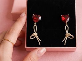 Boucles d’oreilles Rouge Cœur
