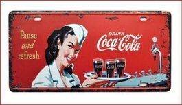 Coca-Cola Blechschild  30 x 15 cm. Kostenfreie Zustellung!