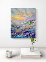 Originalgemälde Sunset Abstrakt auf Leinwand 50x40cm, Unikat