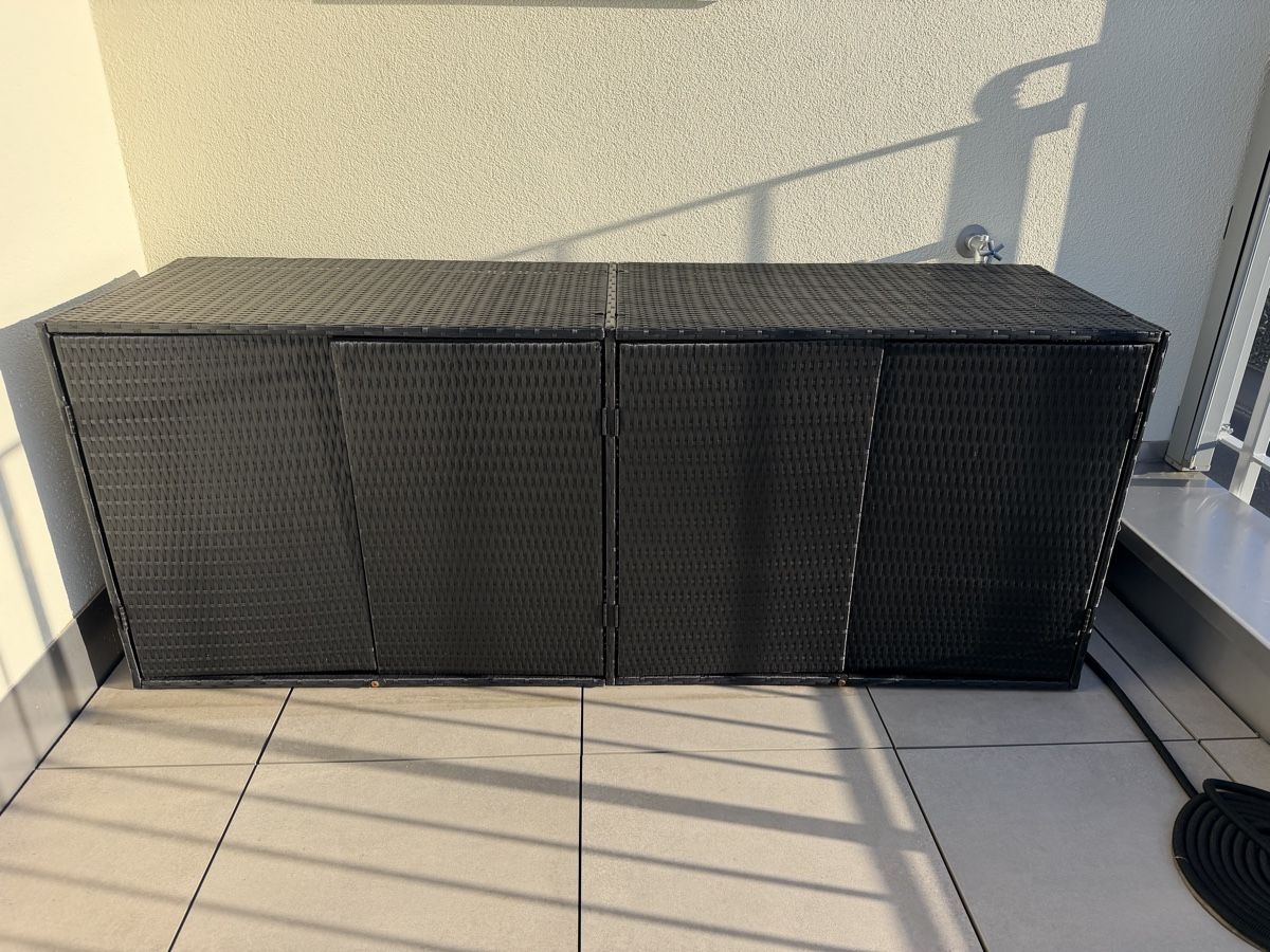 Box contenitori: Große Balkon-Gartenbox aus Polyrattan – Usato da Schlieren venduto da asl_2jp9