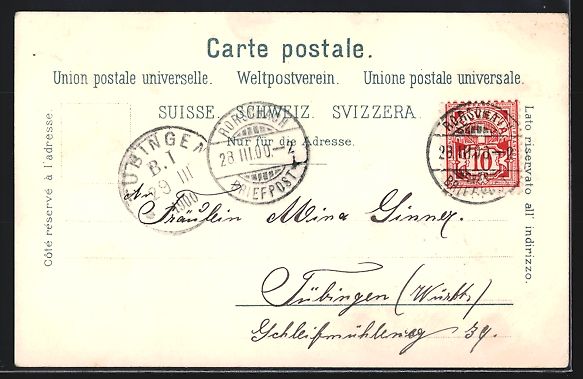 Cartoline postali: Litho Rorschach, Neue kath. Kirche, Hafe – Usato da Berlin venduto da bartko-reher 1