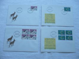 1971 4 FDC Alpen & Radio Einzelm. & 4er-Blocks SBK 503 - 504