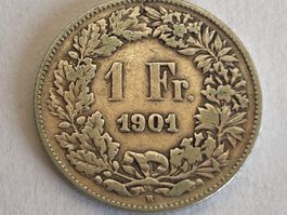 Pièce de 1 franc en argent 1901