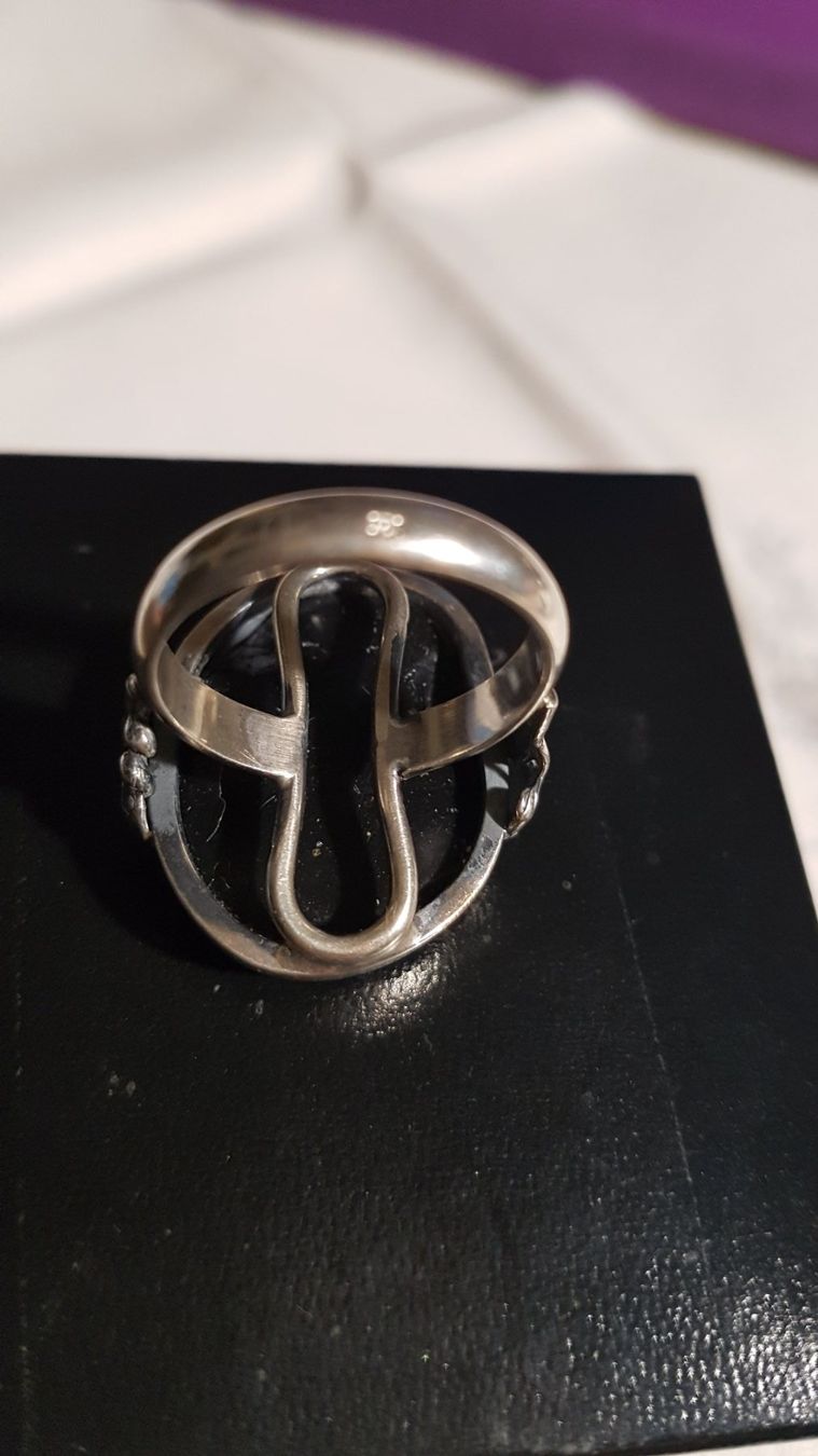 Anelli: Wunderschöner Ring grosser Bernstein Silber 925 18 mm innen – Usato da Basel venduto da ivoli 2