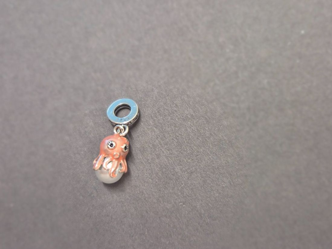 Anhänger: Silber Charm Oktopus rosa +Garantie – Neu (gemäss Beschreibung) aus Rotkreuz von Carbone_Bijou-Shop 4