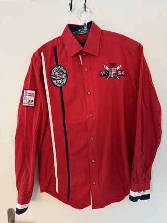 Paul&Shark Hemd, Gr. XL aber fit L, Rot, Oryginal, Y2k