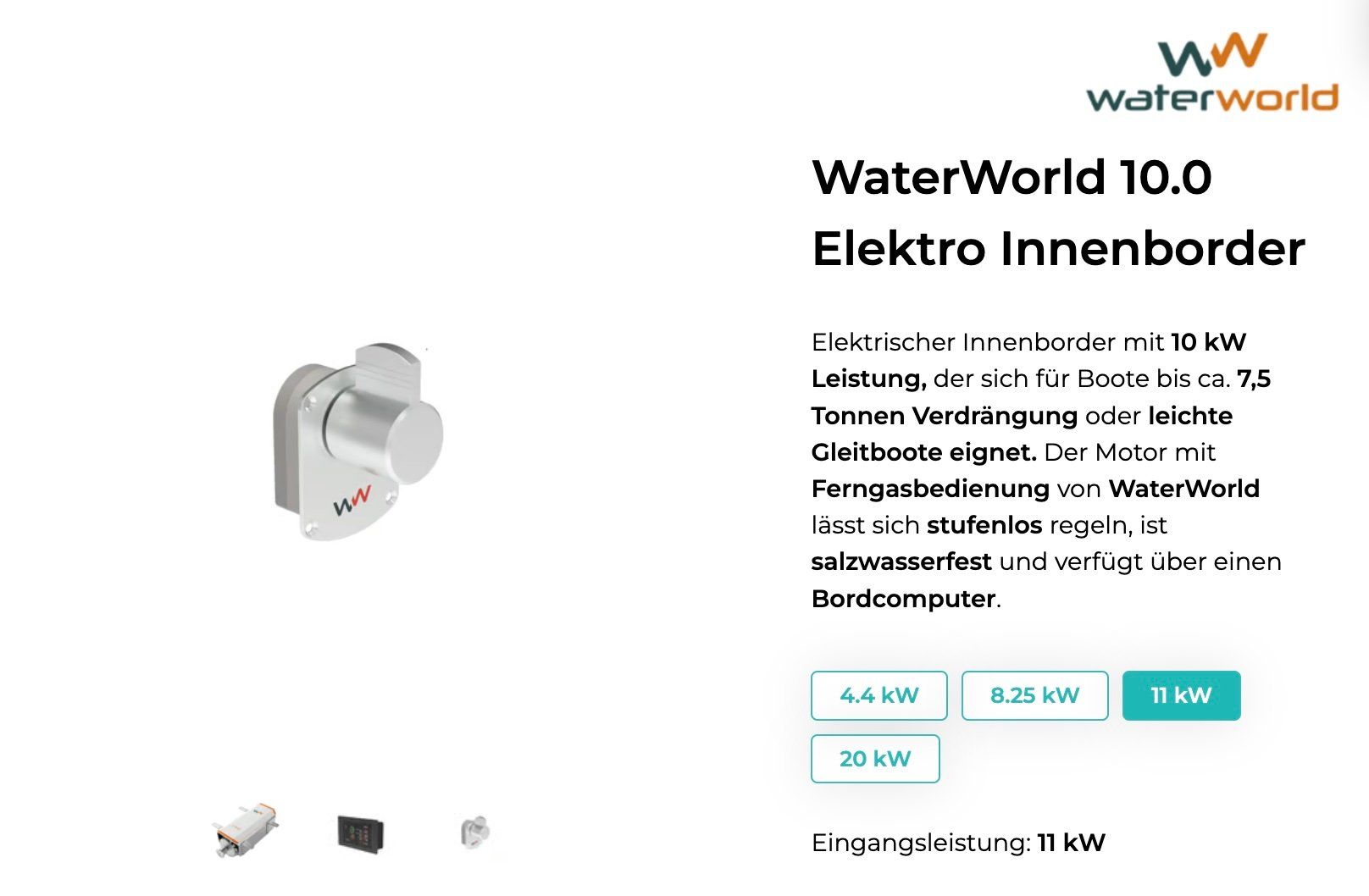 Motoren: WaterWorld 10.0 Elektro Innenborder – Neu und originalverpackt aus Brissago von Minuach 2