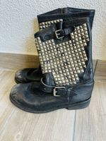 Black Studded Leather Boots Size 40 