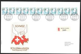 Gross-FDC 734 Elferstreifen Rollermarke ET 17.8.1987