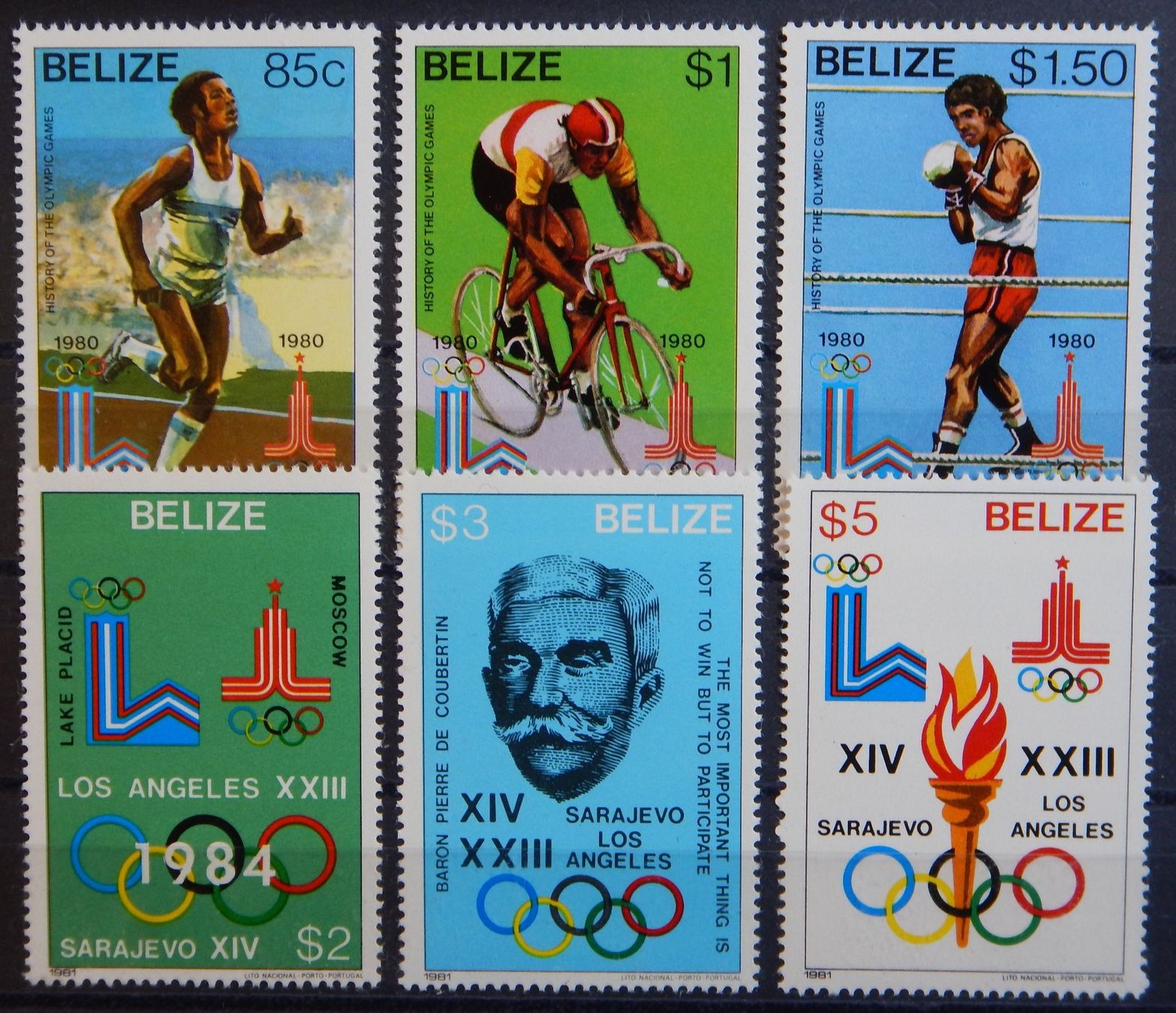 Tutti i francobolli: Belize Kat. 563-568 ** 1981 Kat. 32 Euro – Usato da Zürich venduto da Muehlekauf