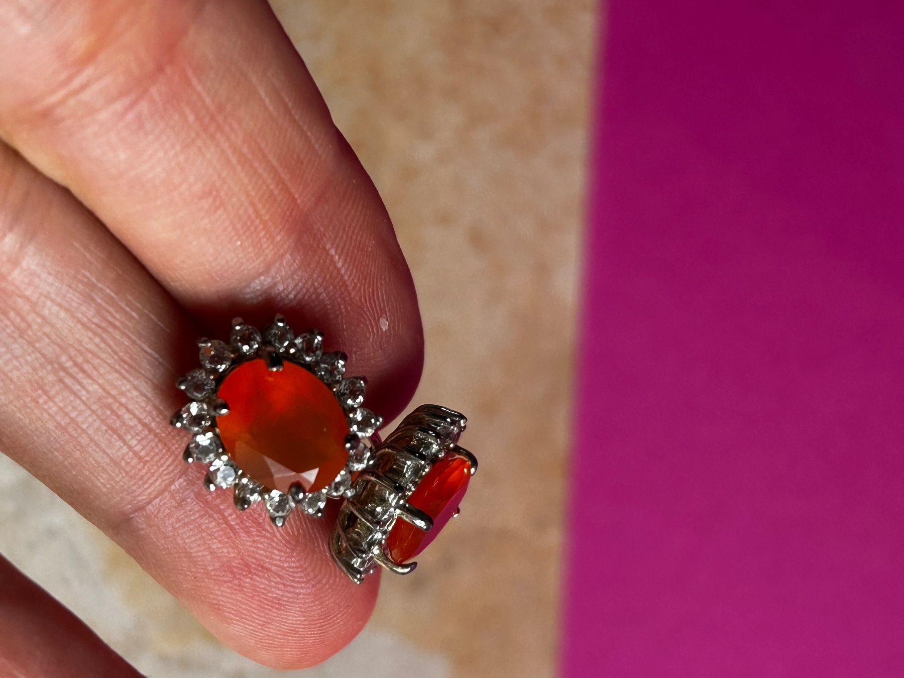 Altri gioielli: Schmuckset Ring & Ohrringe mit orangen Steinen – Usato da Laufen venduto da Bellavitaboom 8