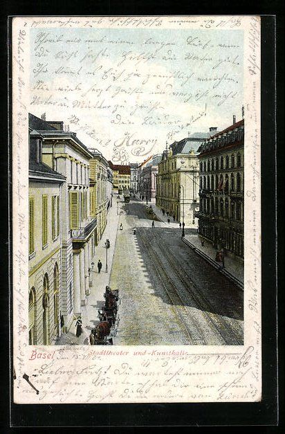 Cartoline postali: Basel, Stadttheater und Kunsthalle mit S – Usato da Berlin venduto da bartko-reher