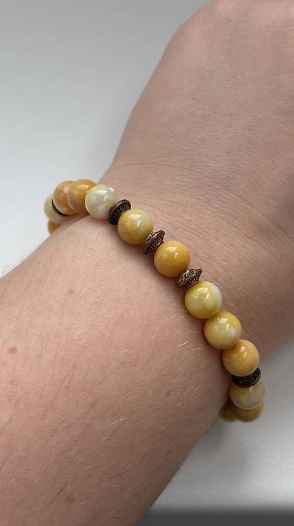 Bracciali & Braccialetti: Perlenarmband gelb-weiss – Nuovo (secondo la descrizione) da Baden venduto da Chrisenft
