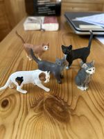 Schleich Katzen Set 5 Figuren Kunststoff guter Zustand