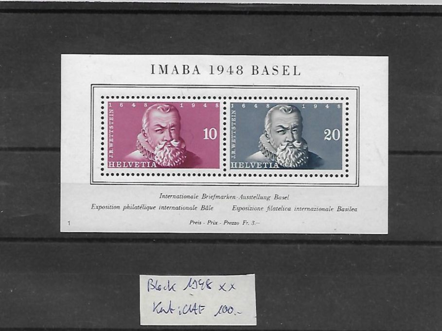 Alle Briefmarken: Block 1948 ** Kat: CHF 100.- – Neu (gemäss Beschreibung) aus Basel von Ilp
