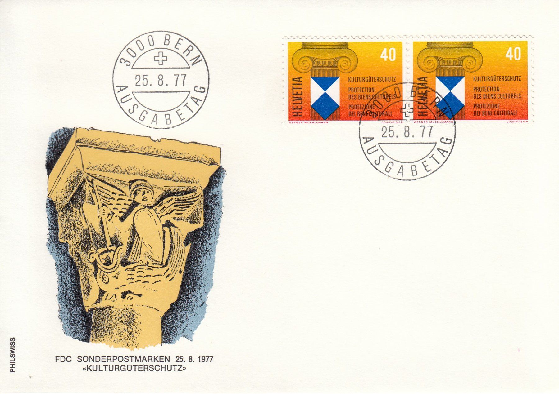 Tutti i francobolli: 1977 4 FDC Fabrikgesetz Wanderwege Kulturgüter – Usato da Spreitenbach venduto da Mustang_1105 2