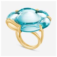 Bague BACCARAT-Paris „B Flower“ XL Cristal turquoise, Argent