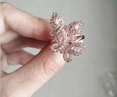 Schmetterling rosa Ring Gr. 56 Papillon rose Bague fantaisie