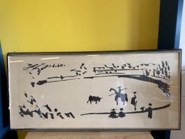 Pablo Picasso "Arena" 1960 signiert gerahmt 84x40cm.
